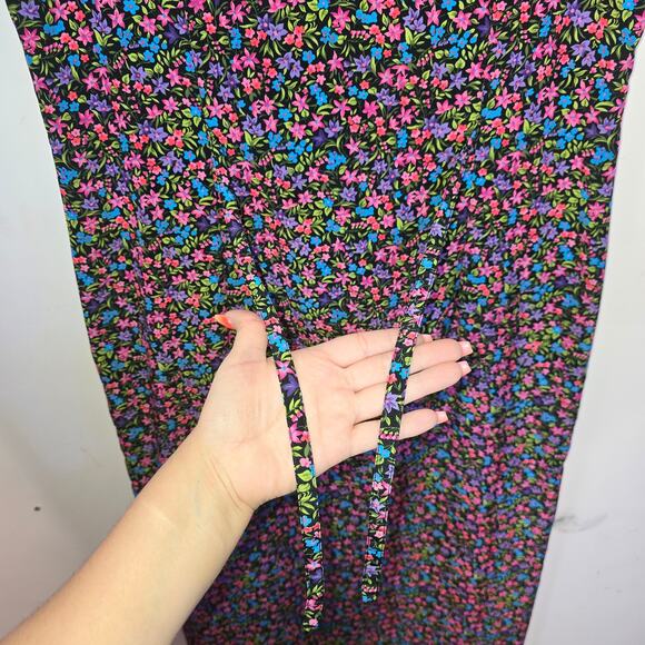 VTG 90s Kathie Lee Maxi Shirt Dress Womens Size 14 Coquette Cottage Floral Boho - Picture 4 of 9